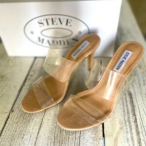 Steve Madden Empower Clear heels.